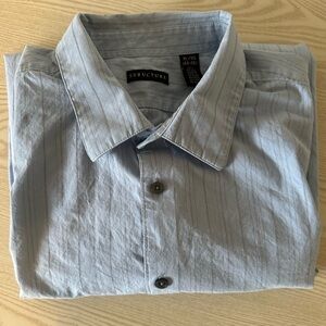 Structure Sky Blue Striped Shirt